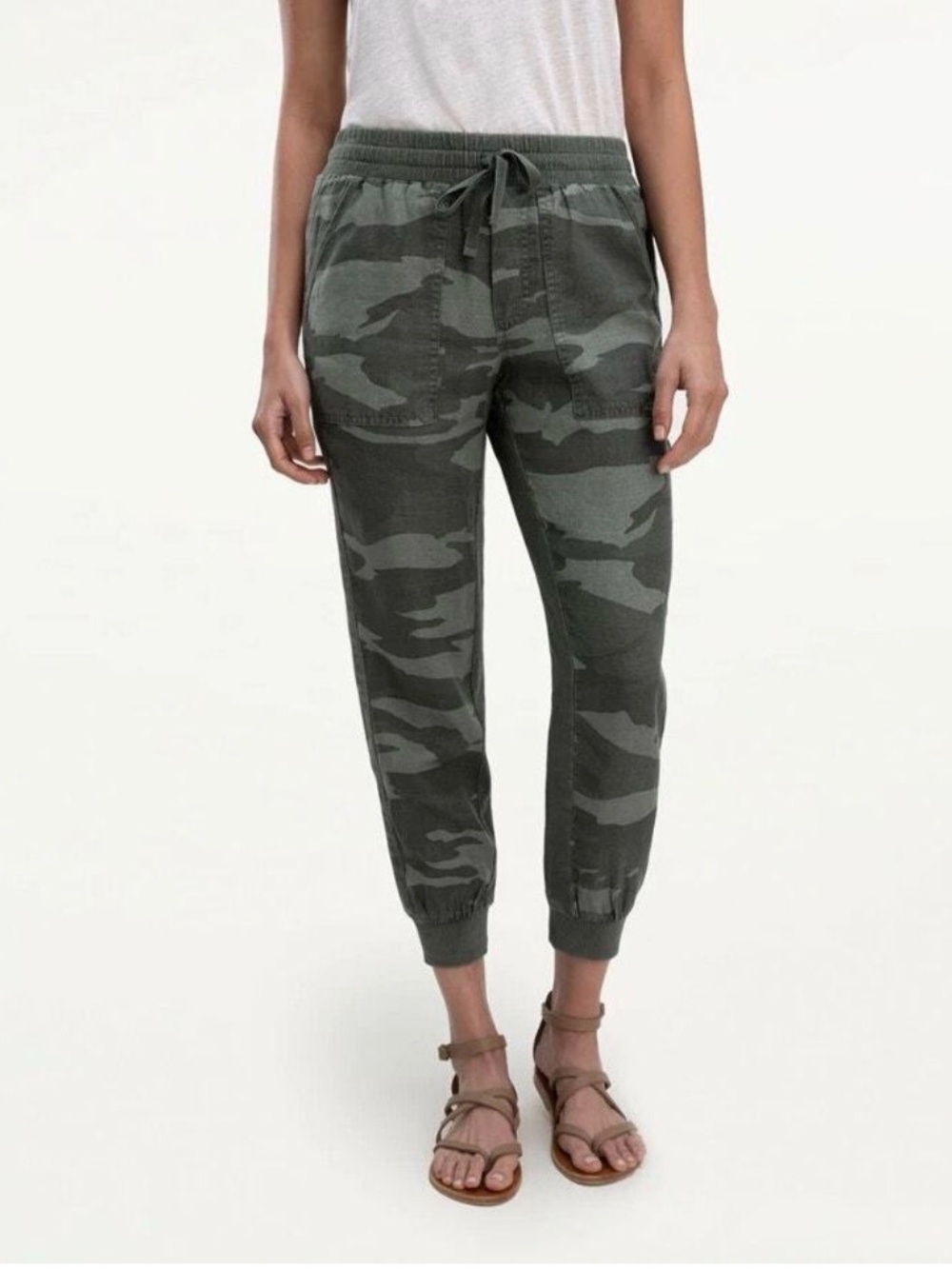 NWT Splendid Camo Jogger Pants Gray Green Loungewear Size XL